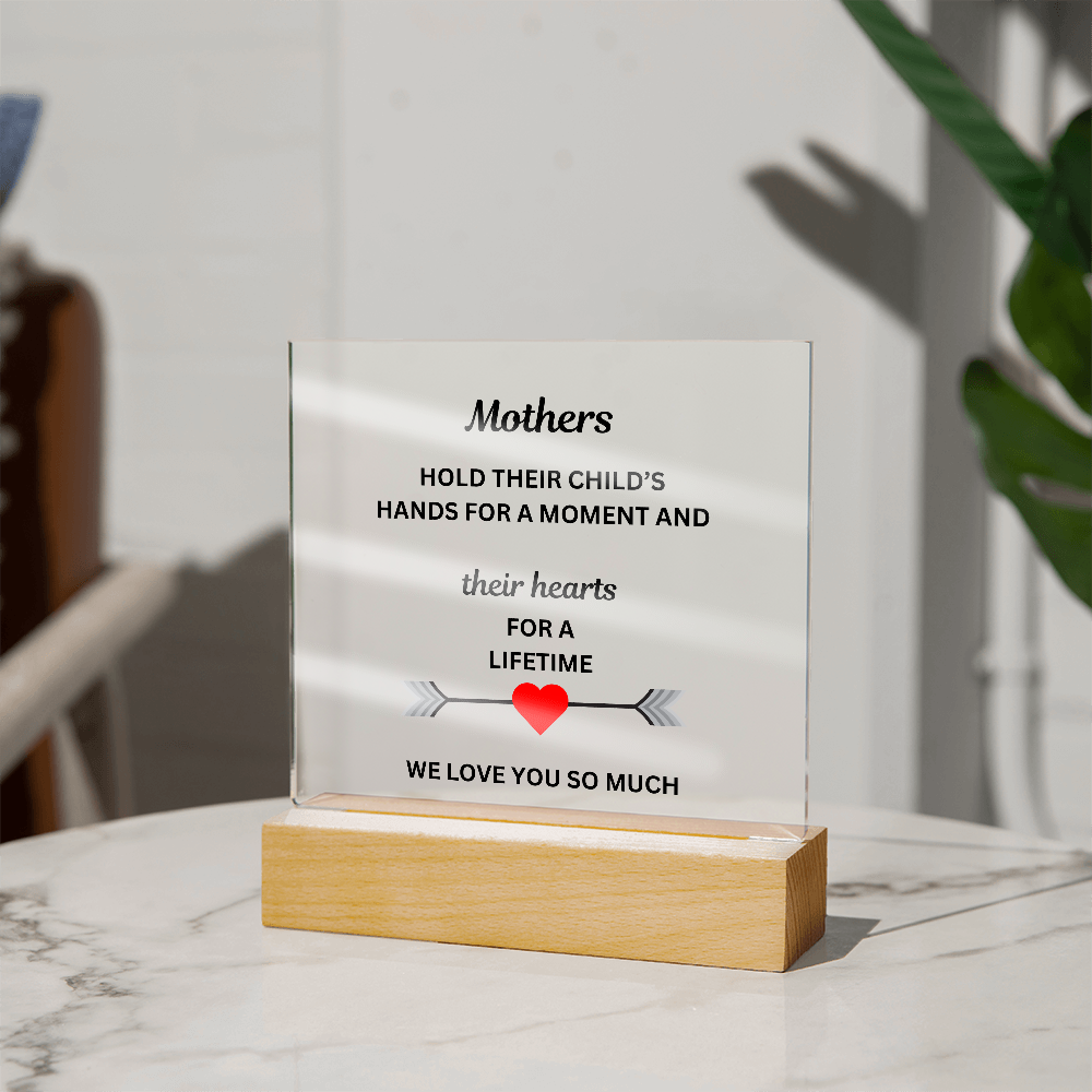 A Mothers Love Printed Acrylic Square Plaque