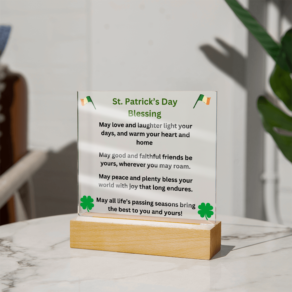 St. Patrick's Day Blessing Printed Acrylic Square Plaque