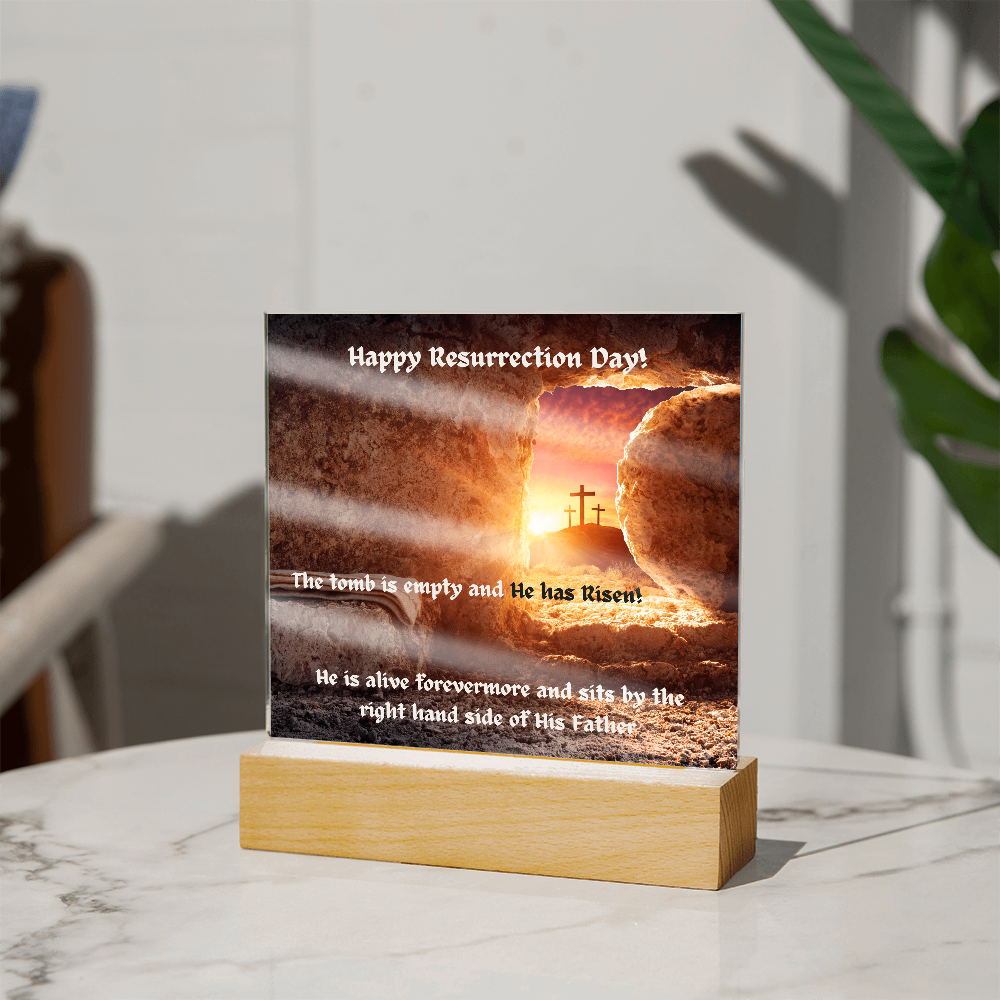 Happy Resurrection Day! Printed Square Acrylic Plaque