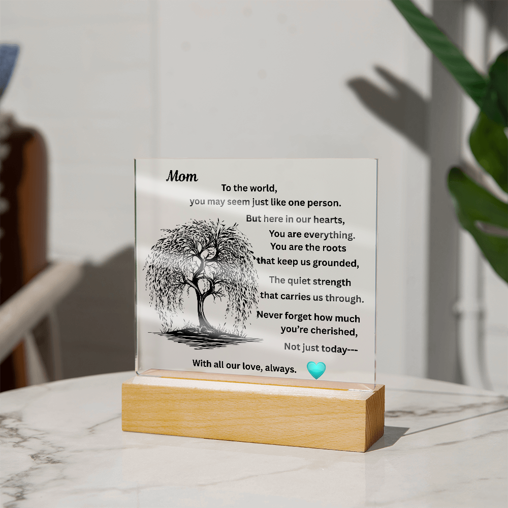 Mom To The World Printed Acrylic Squaree Plaque