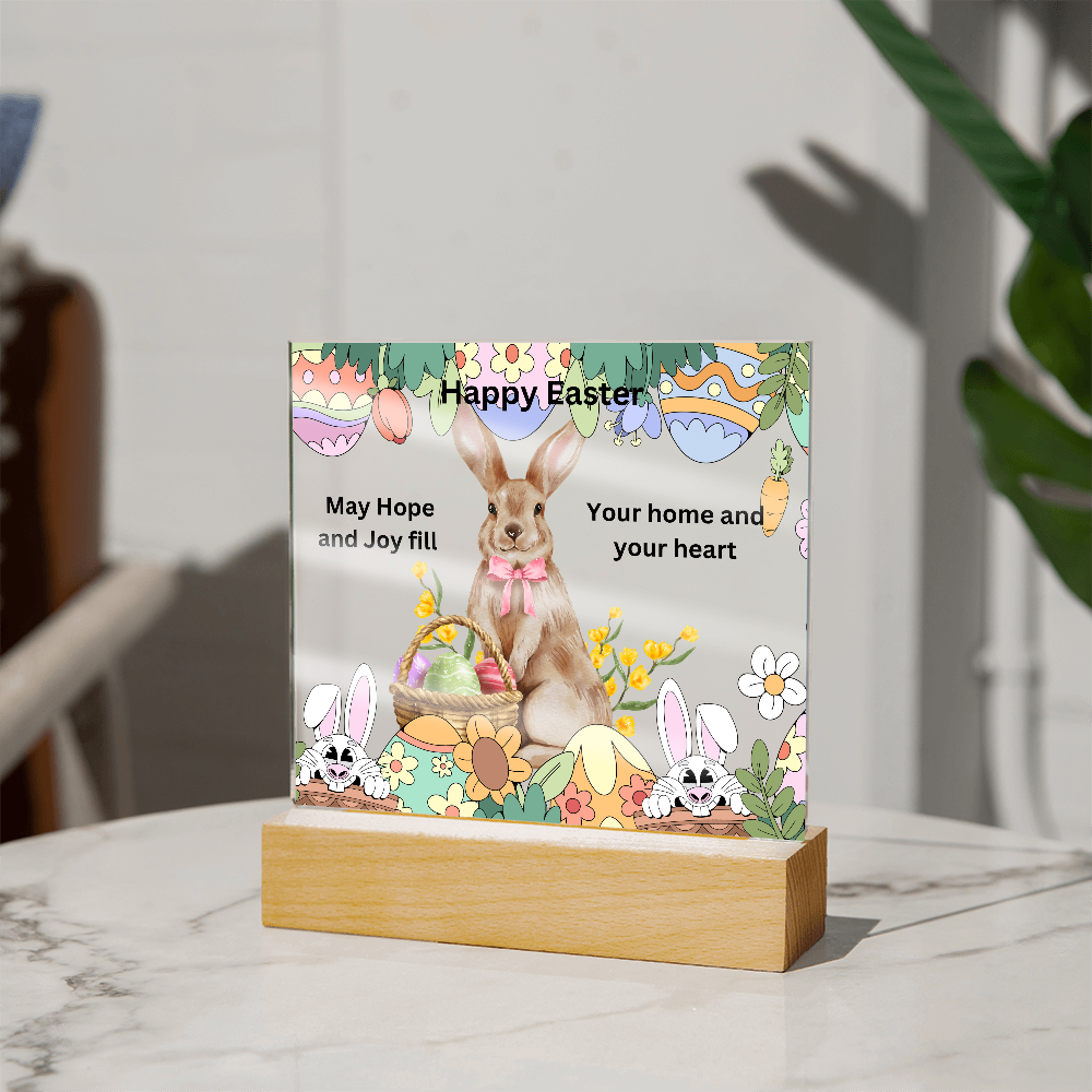 Happy Easter Printed Square Acrylic Plaque