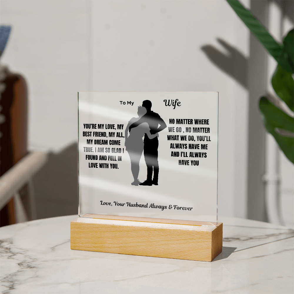 To My Wife Acrylic Square Plaque