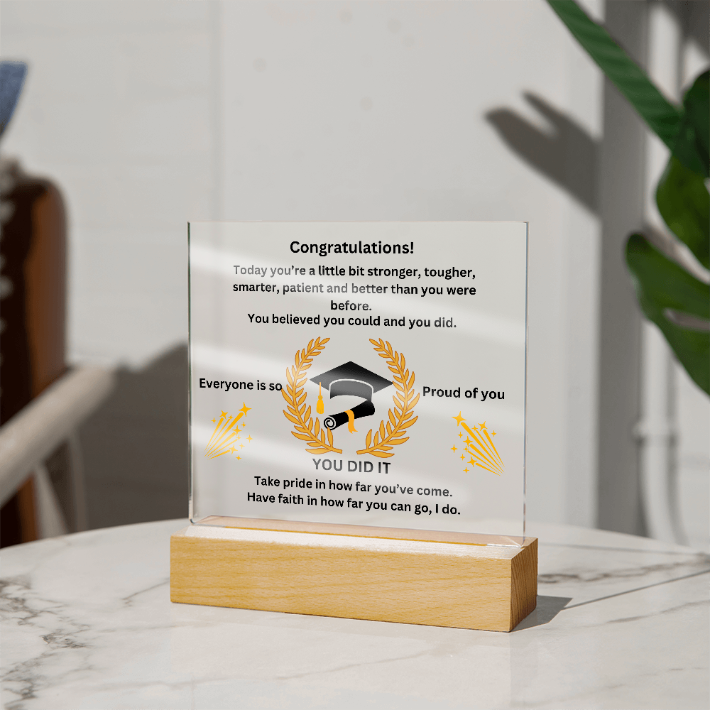 Congratualtions! Graduation Printed Acrylic Square Plaque