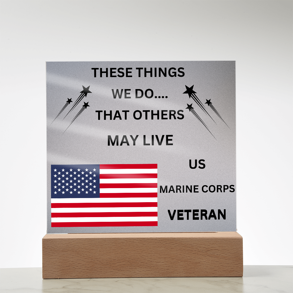 US Marine Corps Veteran Printed Acrylic Square Plaque