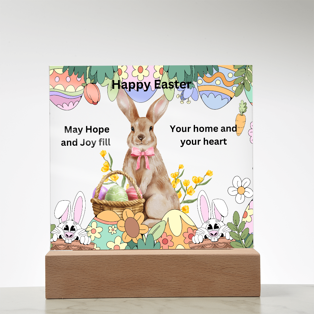 Happy Easter Printed Square Acrylic Plaque