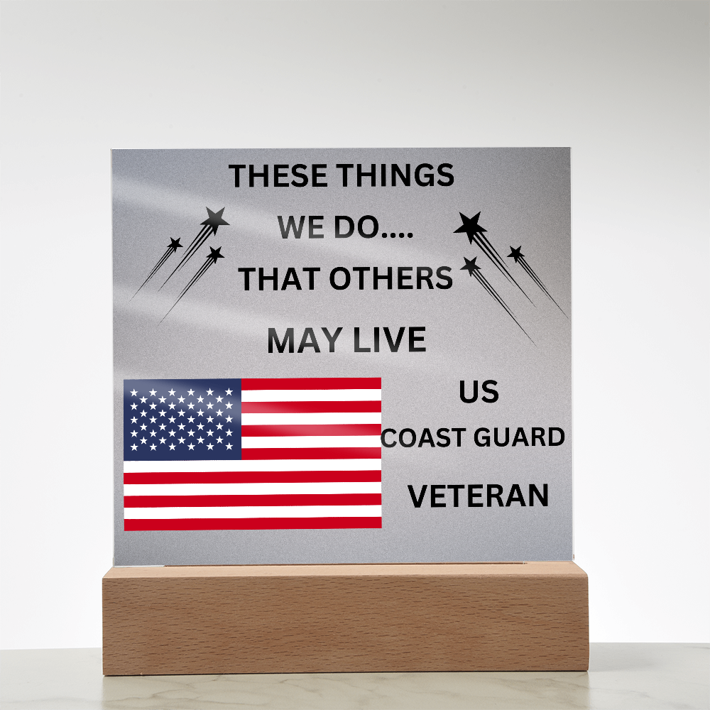 US Coast Guard Veteran Printed Acrylic Square Plaque