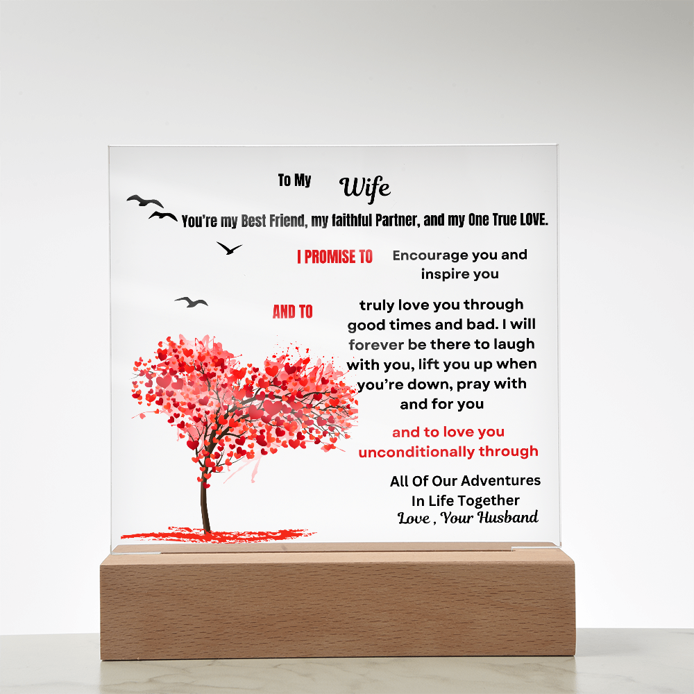 To My Wife Acrylic Square Plaque