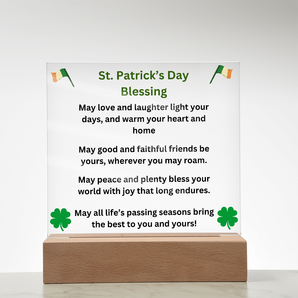 St. Patrick's Day Blessing Printed Acrylic Square Plaque