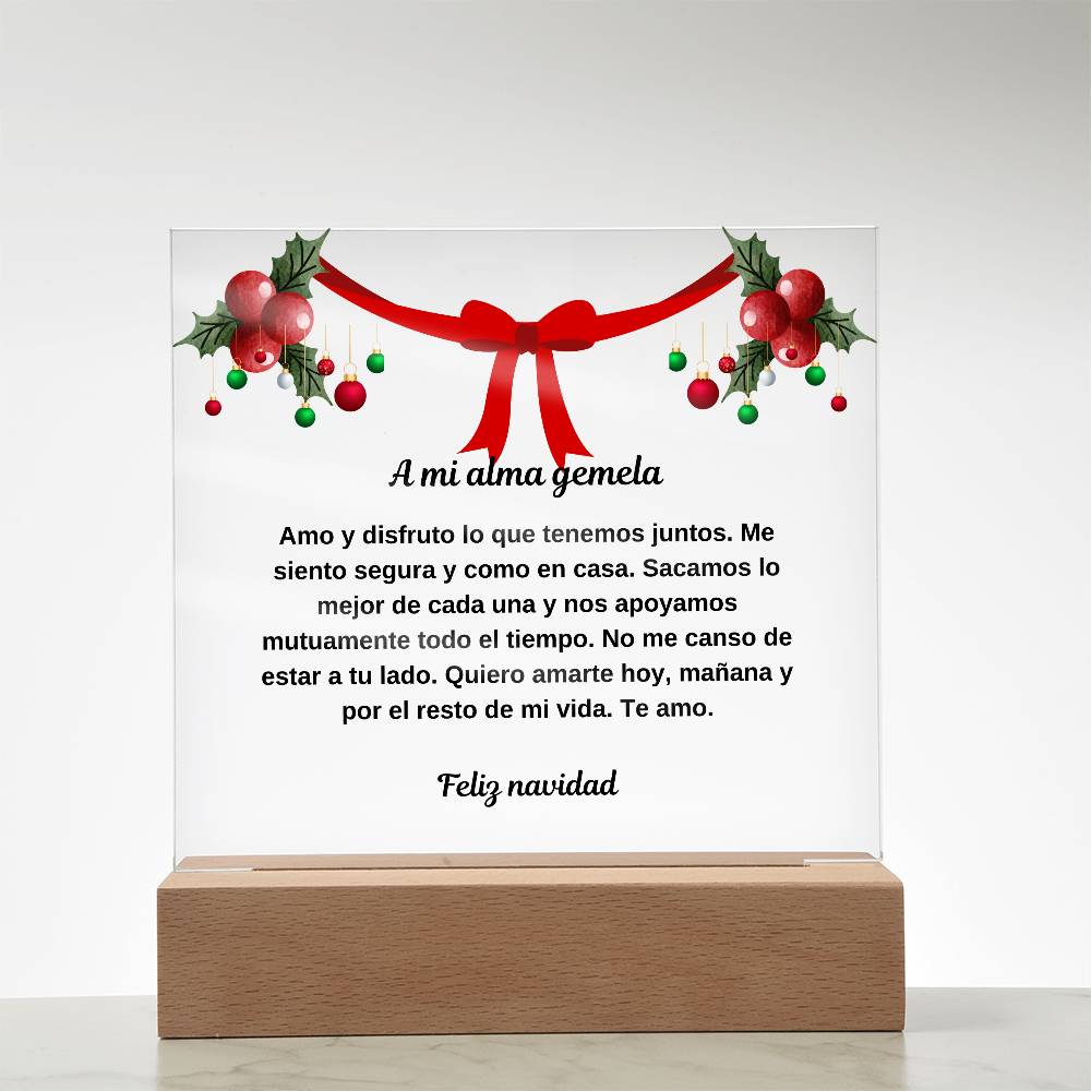 To My Soulmate Spanish Merry Christmas Square Plaque