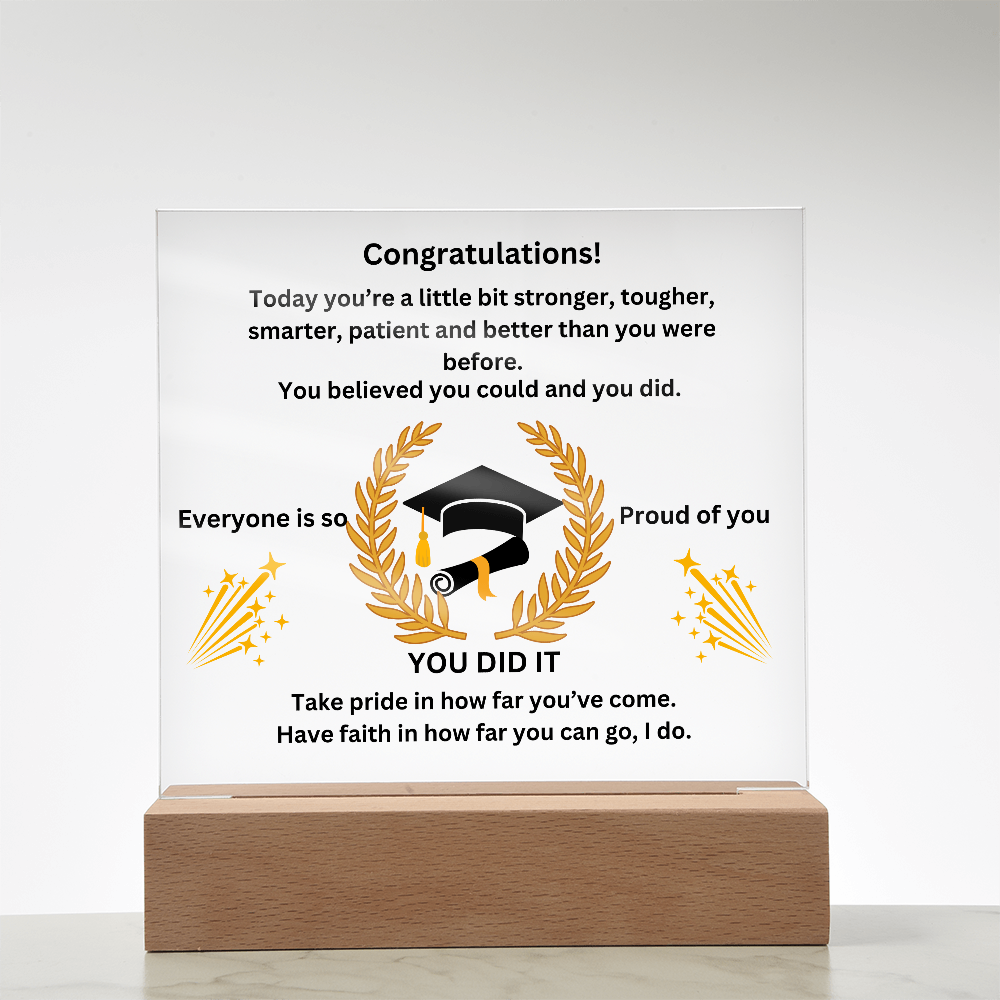 Congratualtions! Graduation Printed Acrylic Square Plaque