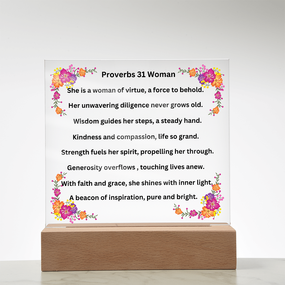 Proverbs 31 Woman Acrylic Square Plaque