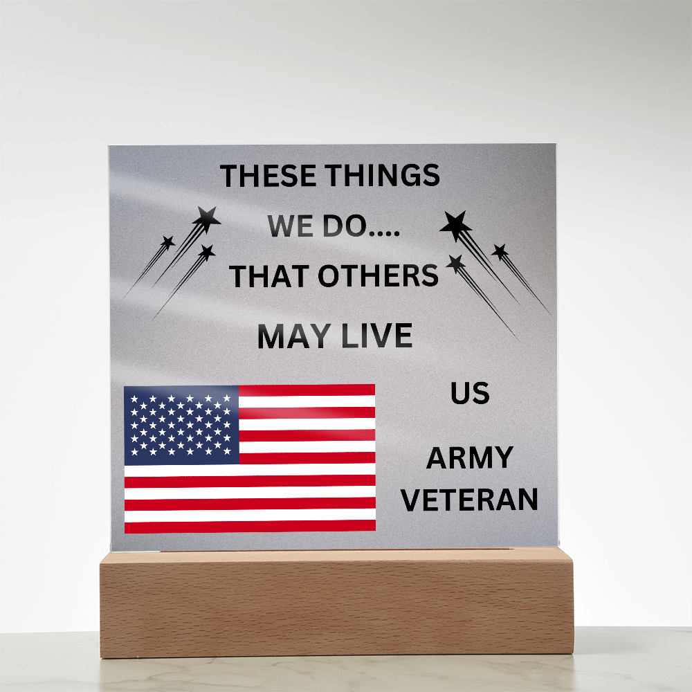 US Army Veteran Printed Acrylic Square Plaque