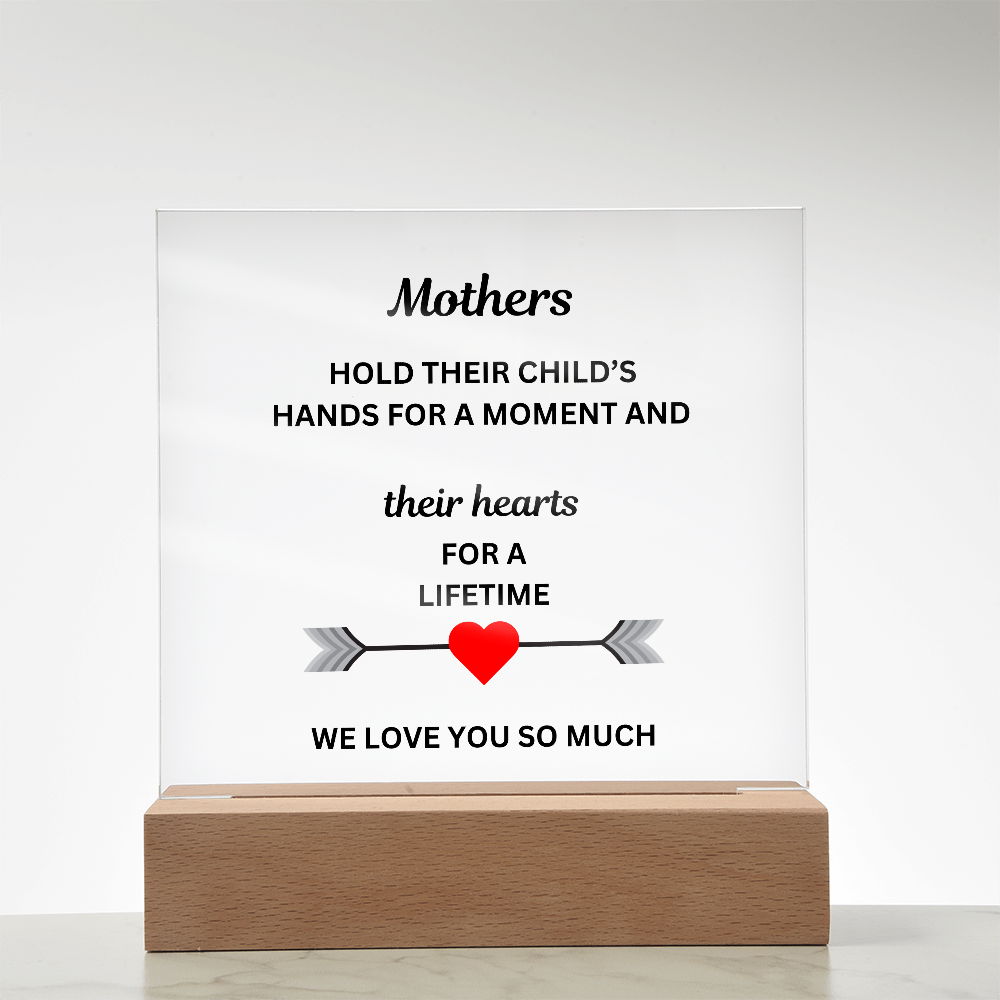 A Mothers Love Printed Acrylic Square Plaque