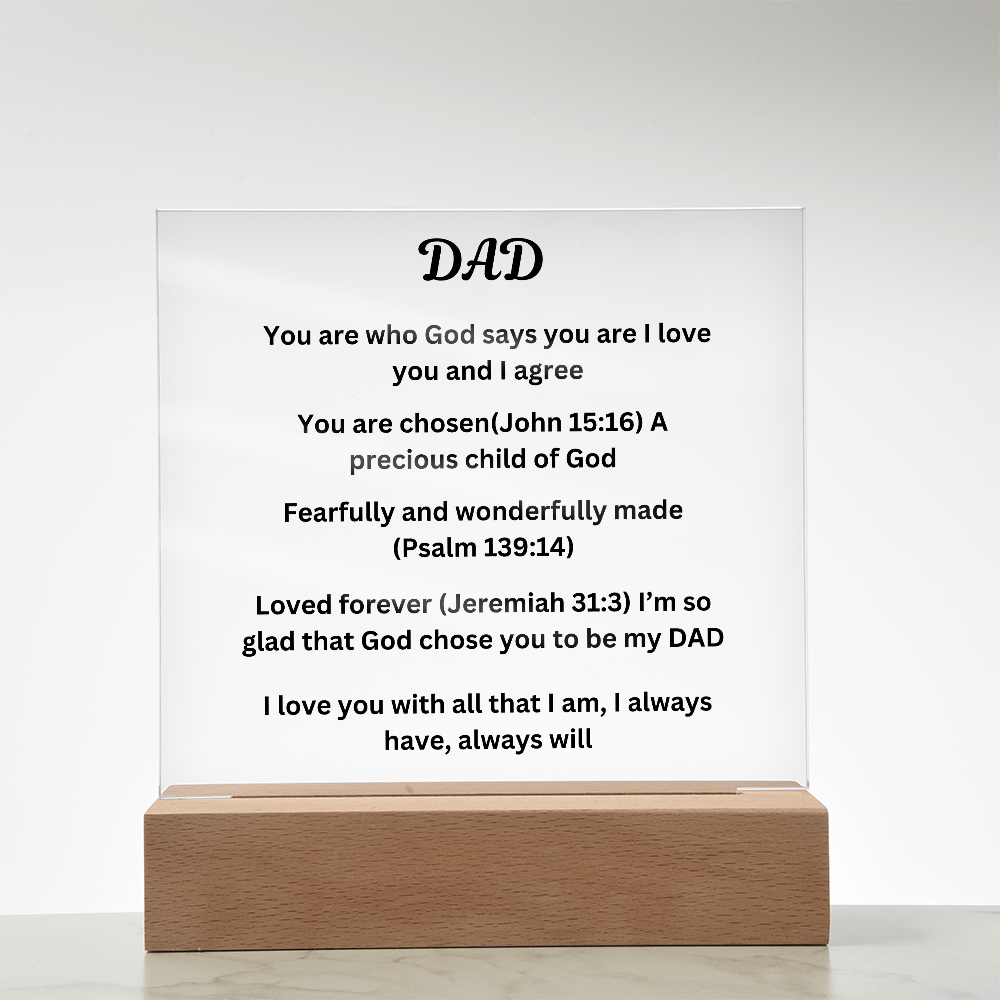 Dad Printed Acrylic Square Plaque