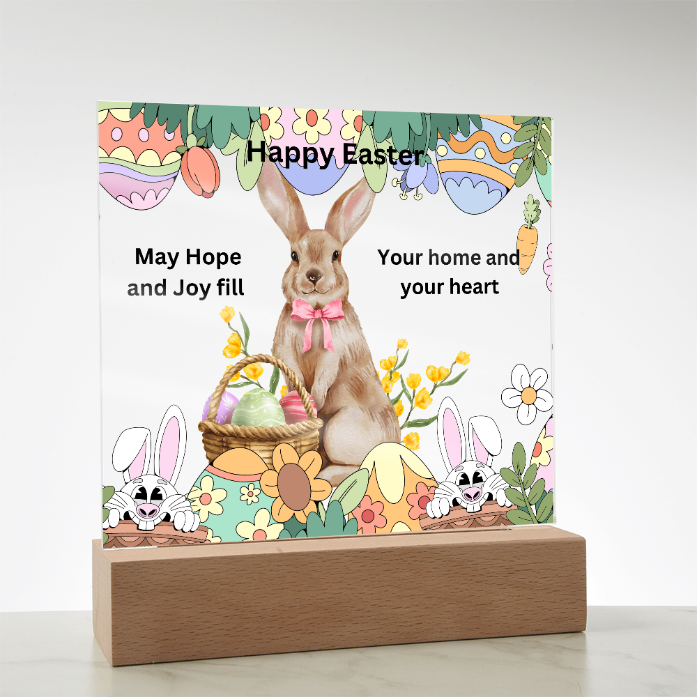 Happy Easter Printed Square Acrylic Plaque