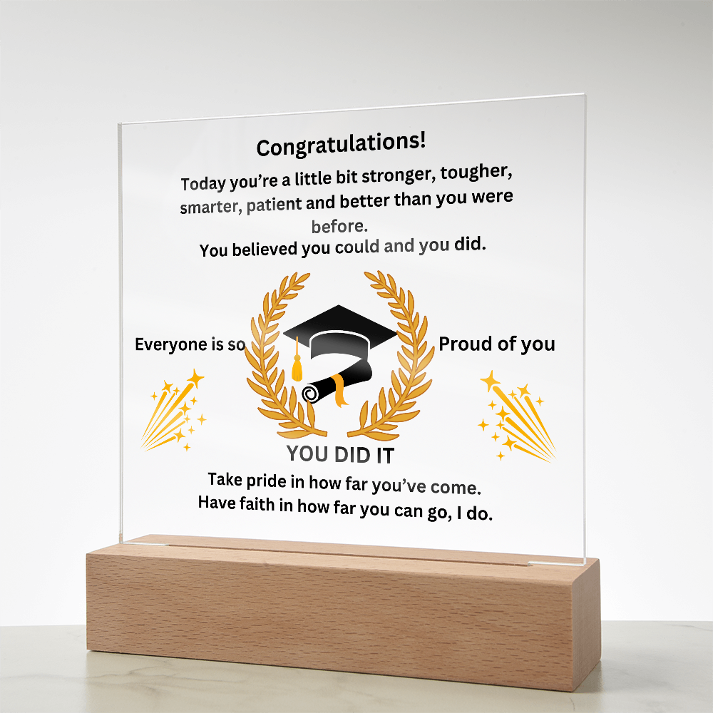 Congratualtions! Graduation Printed Acrylic Square Plaque
