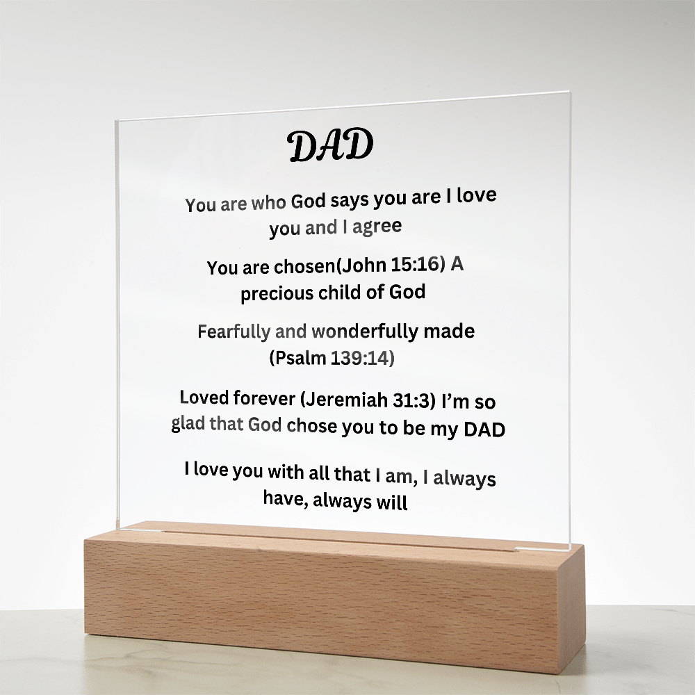 Dad Printed Acrylic Square Plaque