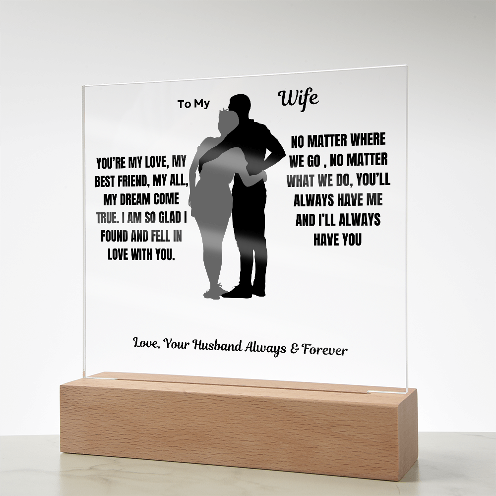 To My Wife Acrylic Square Plaque