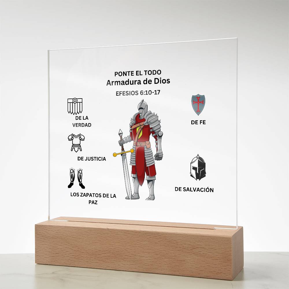 Spanish Armor of God Printed Acrylic Plaque