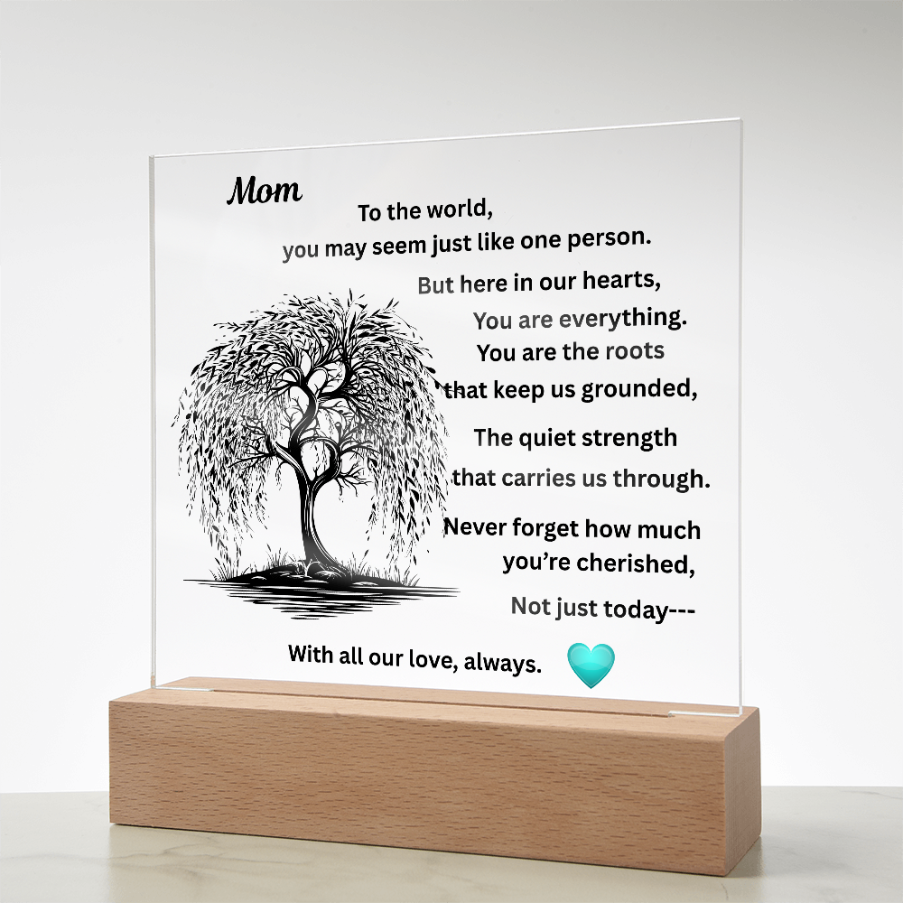 Mom To The World Printed Acrylic Squaree Plaque