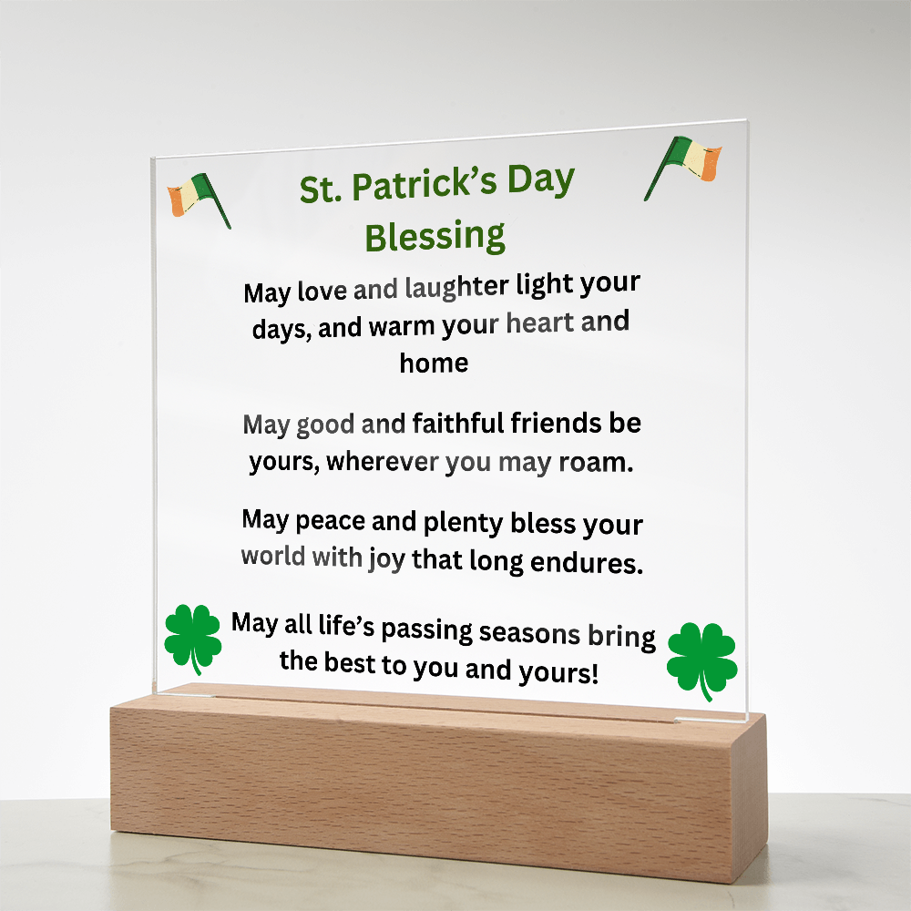 St. Patrick's Day Blessing Printed Acrylic Square Plaque