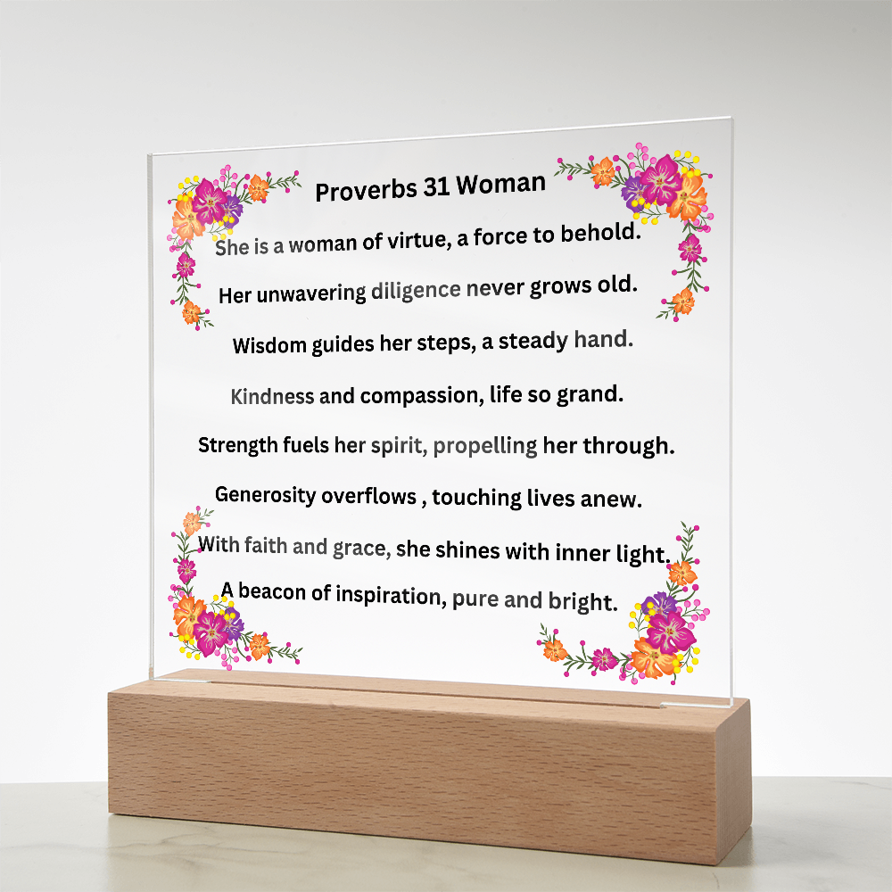 Proverbs 31 Woman Acrylic Square Plaque
