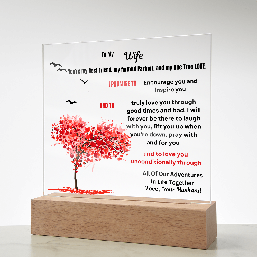To My Wife Acrylic Square Plaque