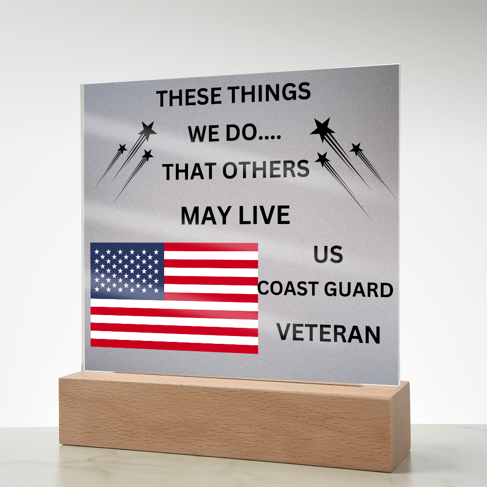 US Coast Guard Veteran Printed Acrylic Square Plaque