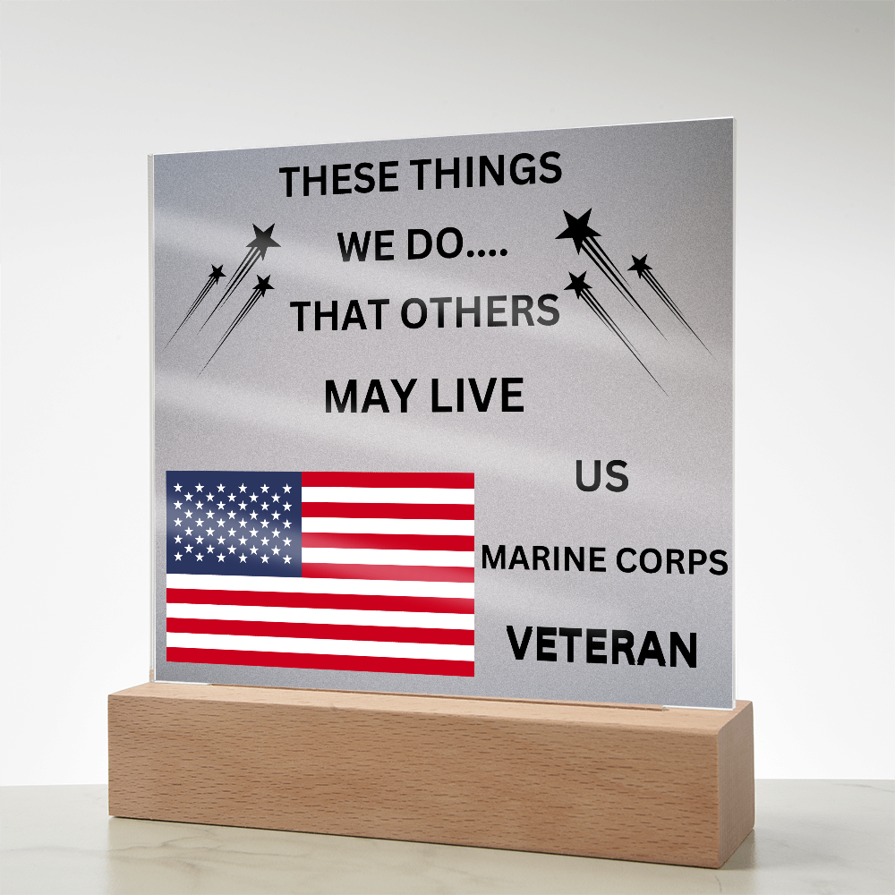 US Marine Corps Veteran Printed Acrylic Square Plaque
