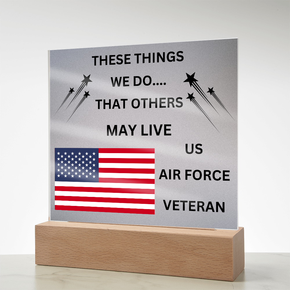 US Air Force Veteran Printed Acrylic Square Plaque