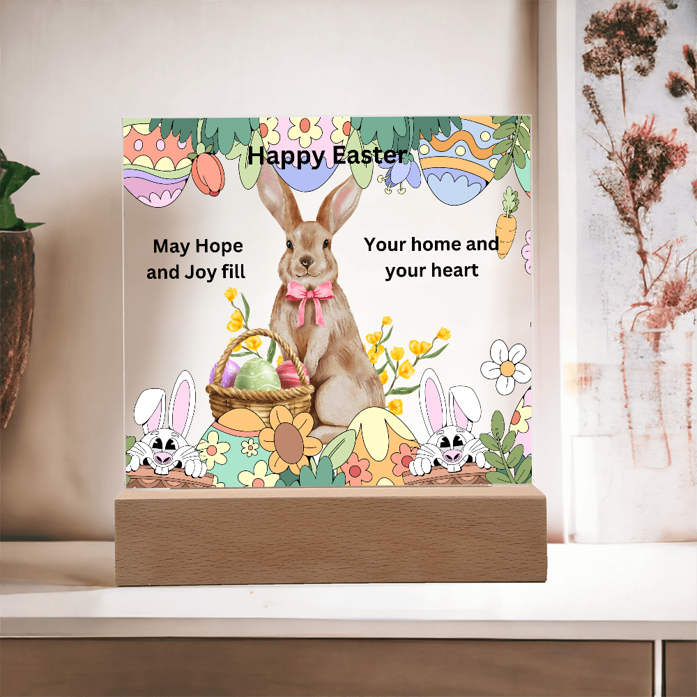 Happy Easter Printed Square Acrylic Plaque