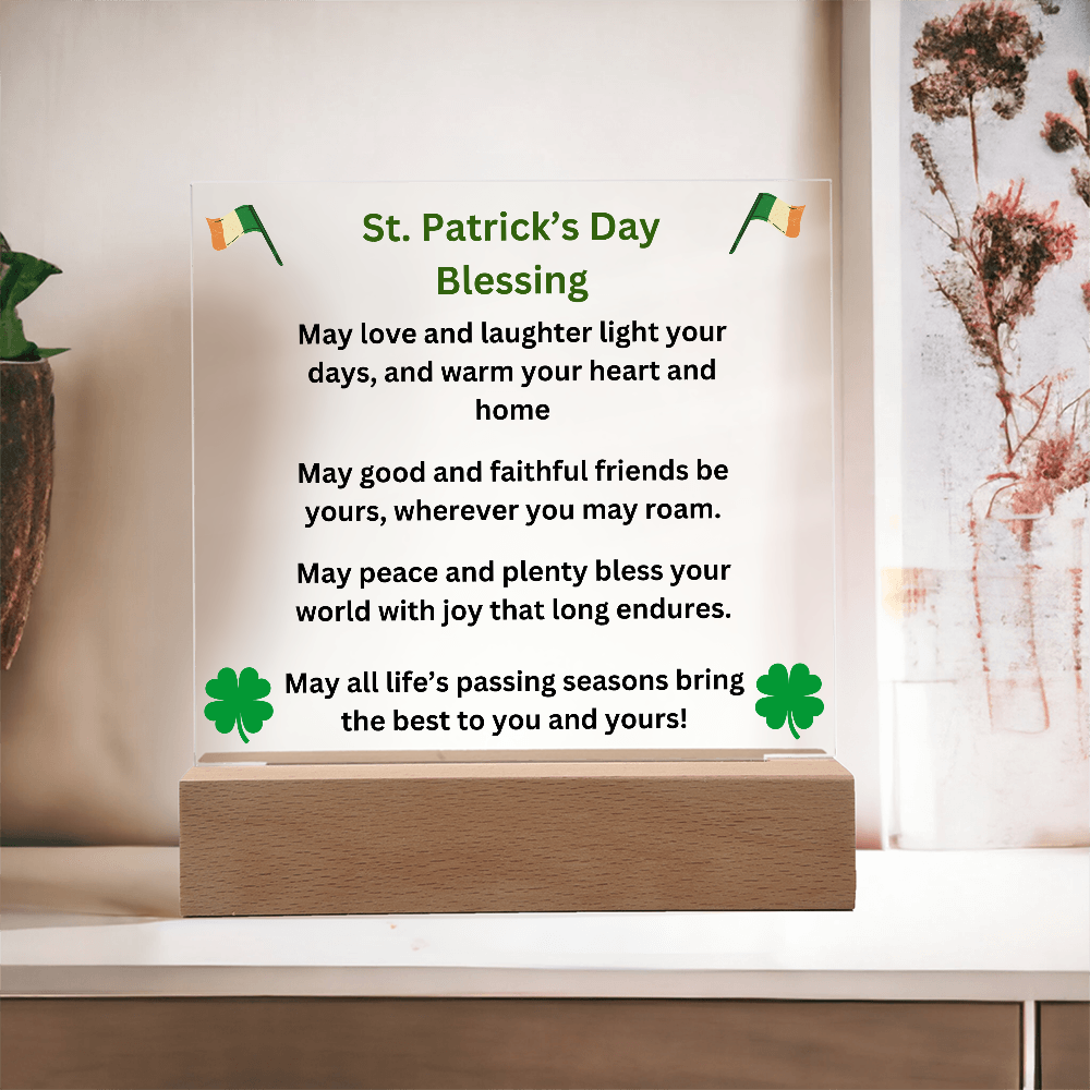 St. Patrick's Day Blessing Printed Acrylic Square Plaque