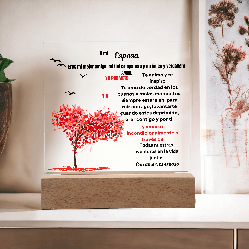 To My Wife Acrylic Square Plaque Spanish