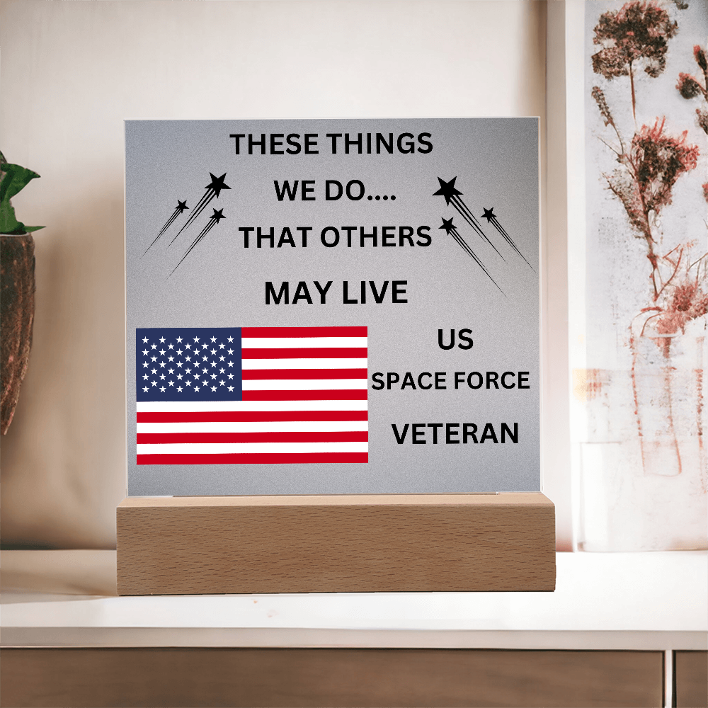 US Space Force Veteran Printed Acrylic Square Plaque