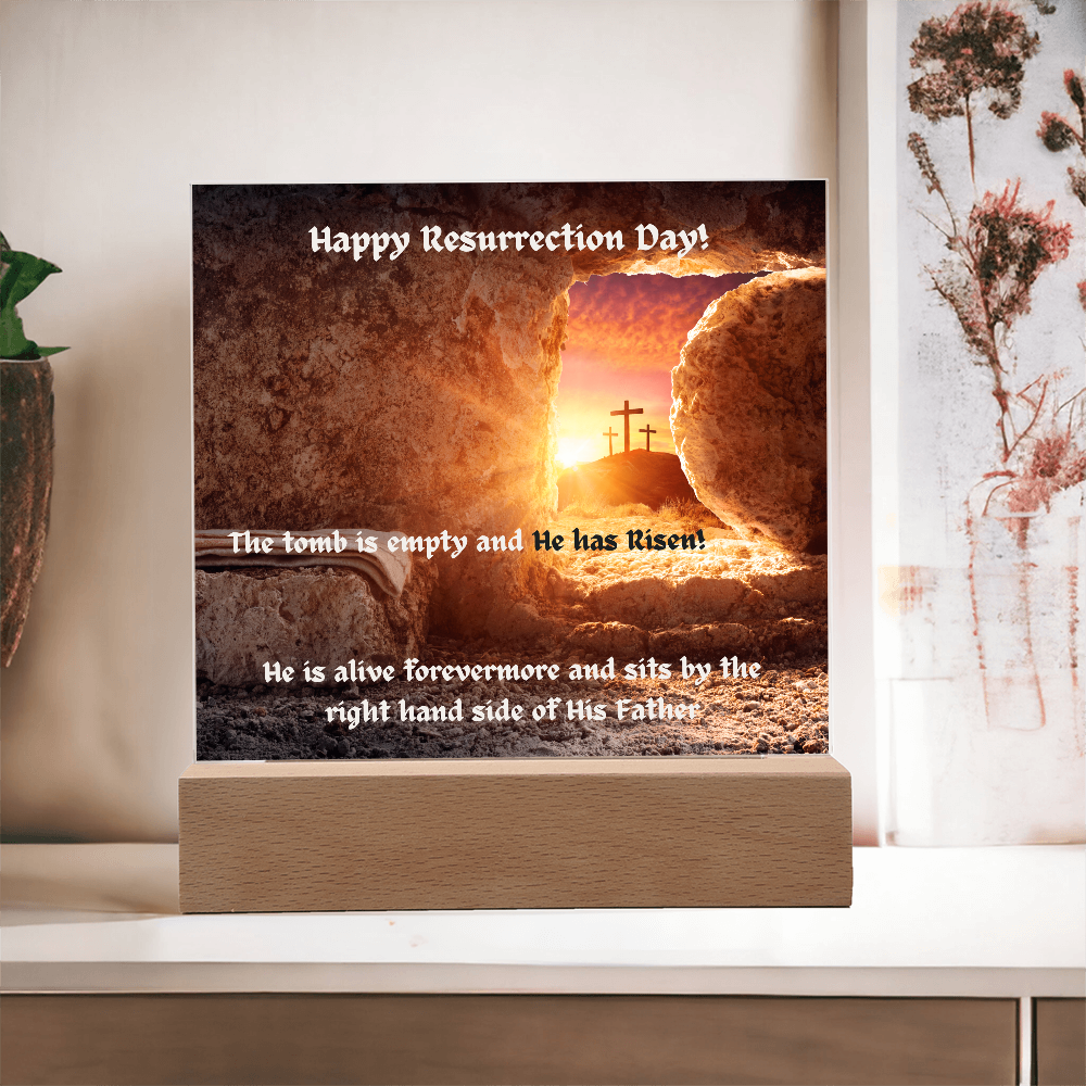 Happy Resurrection Day! Printed Square Acrylic Plaque