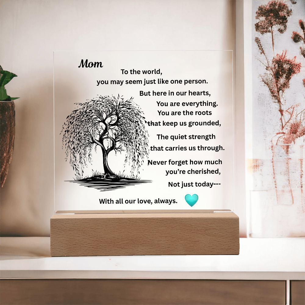 Mom To The World Printed Acrylic Squaree Plaque