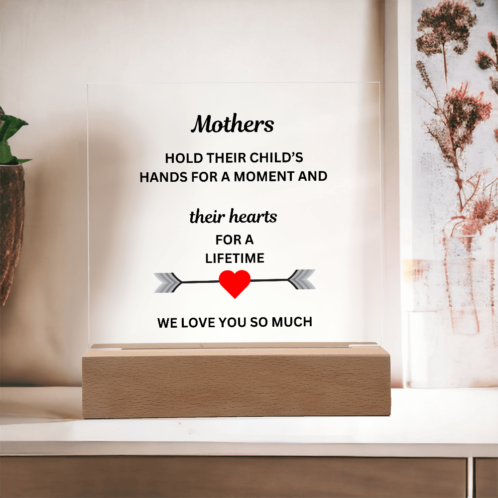 A Mothers Love Printed Acrylic Square Plaque