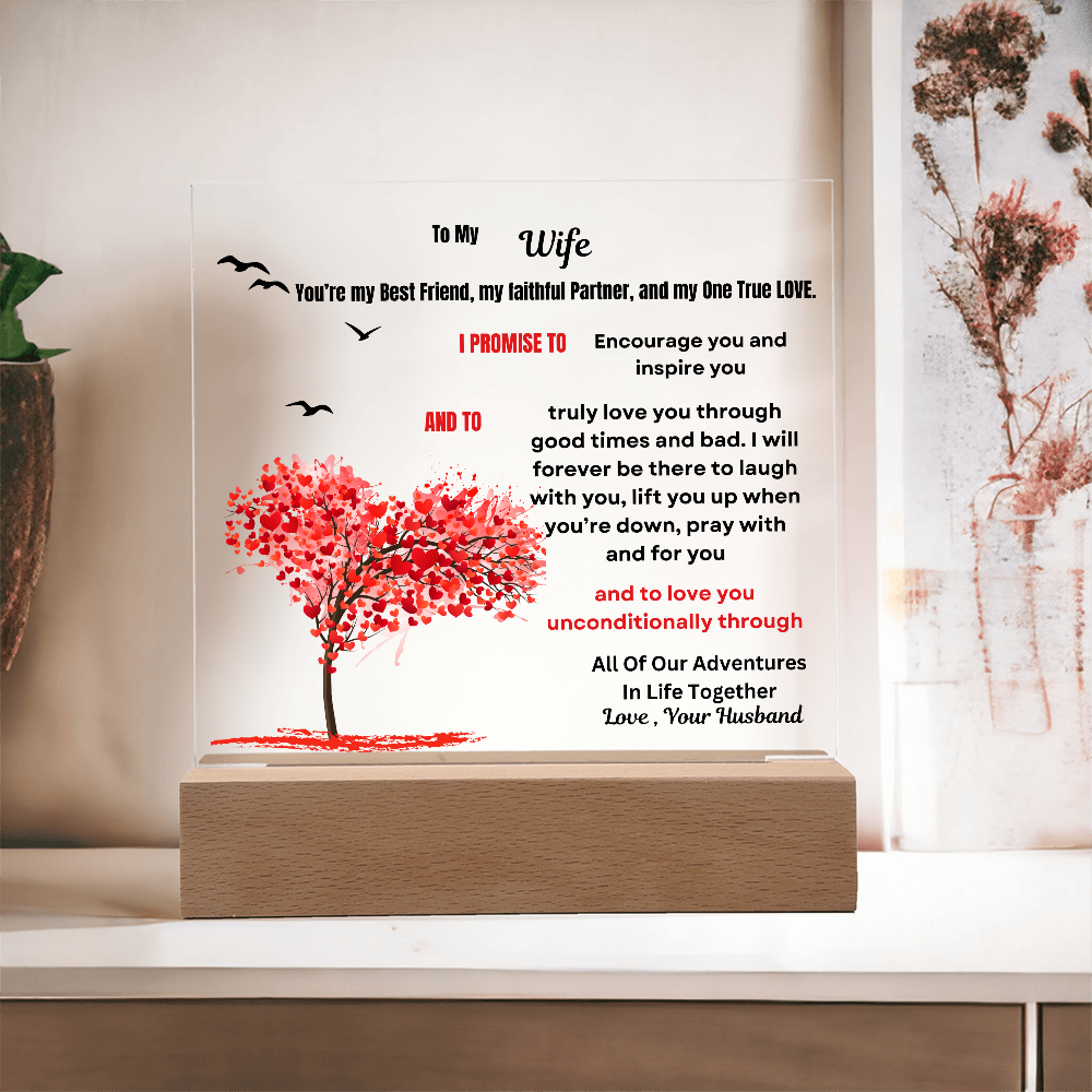 To My Wife Acrylic Square Plaque