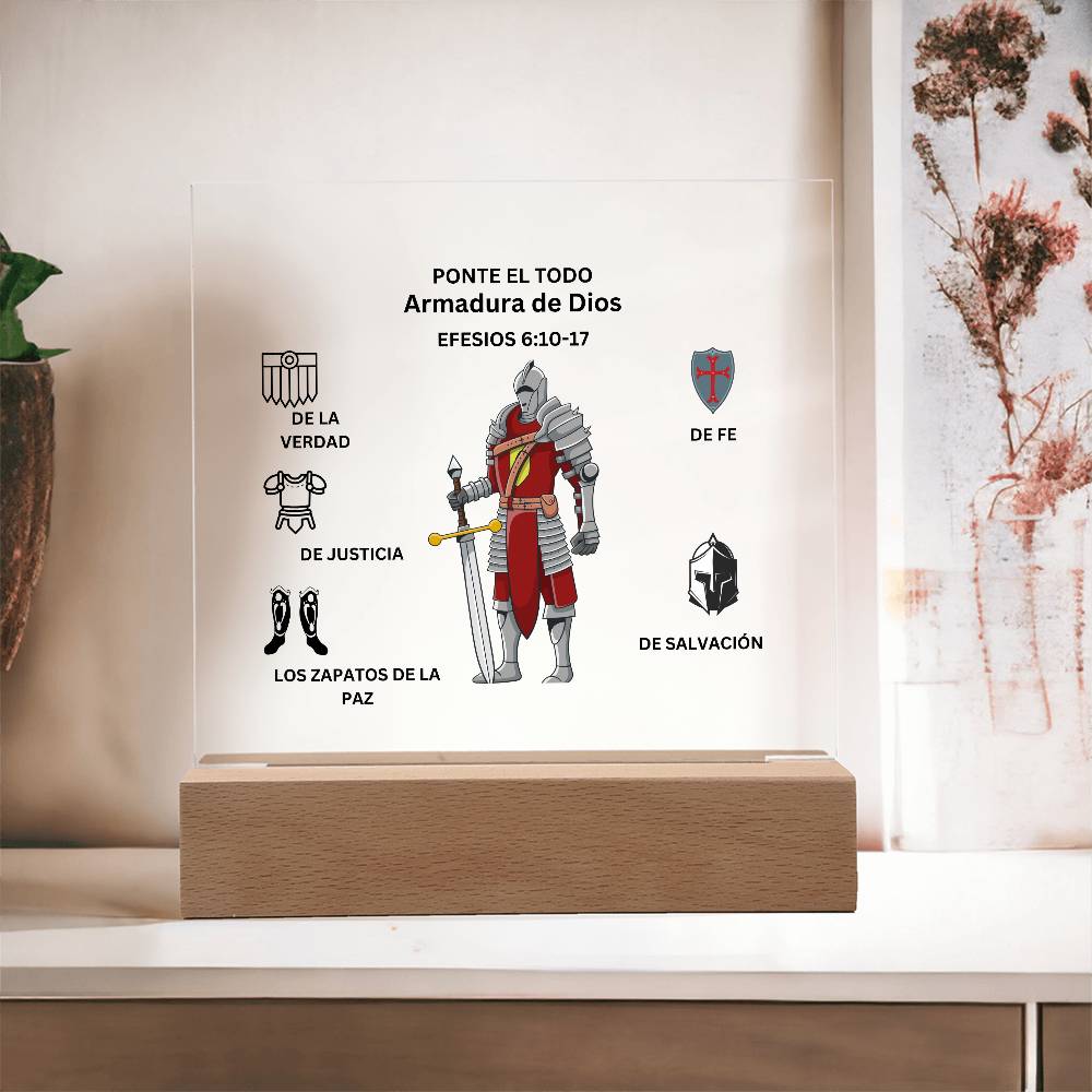 Spanish Armor of God Printed Acrylic Plaque