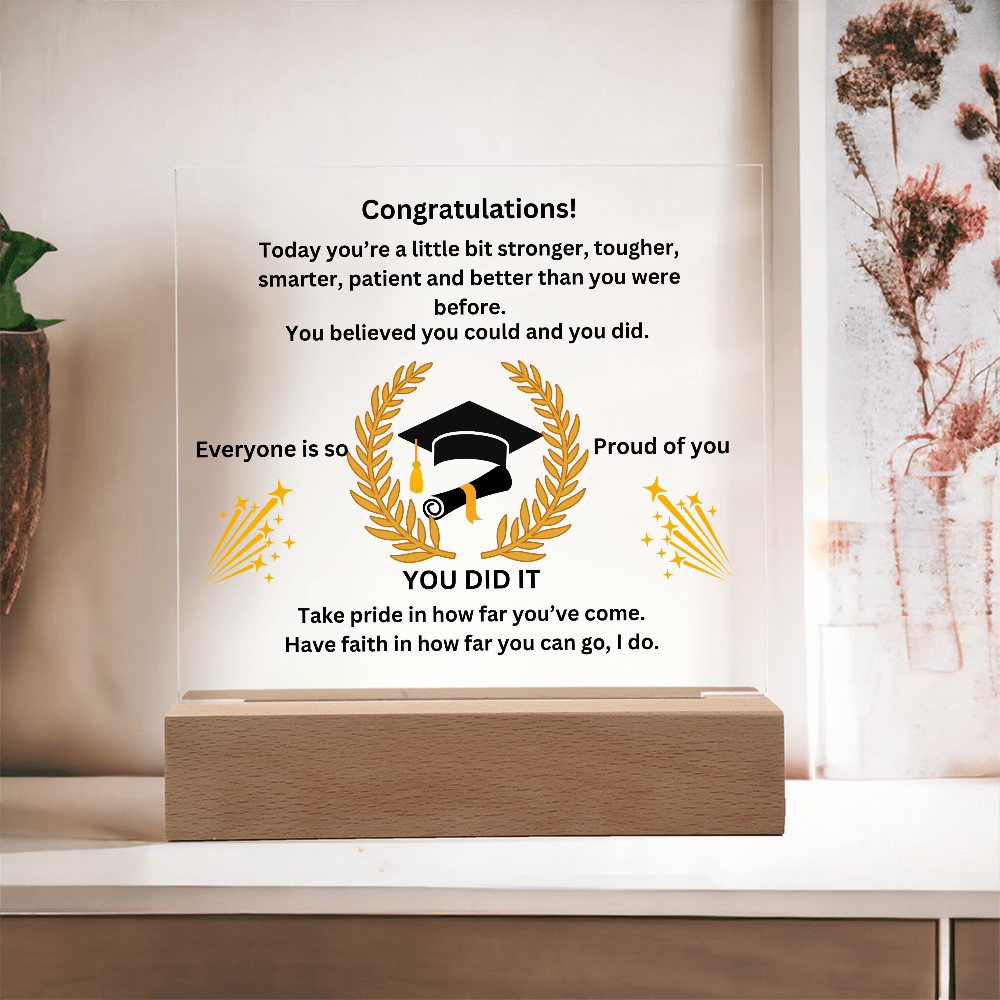 Congratualtions! Graduation Printed Acrylic Square Plaque