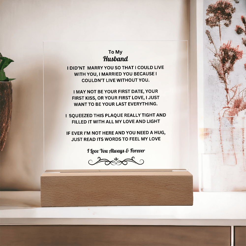 To My Husband Acrylic Square Plaque