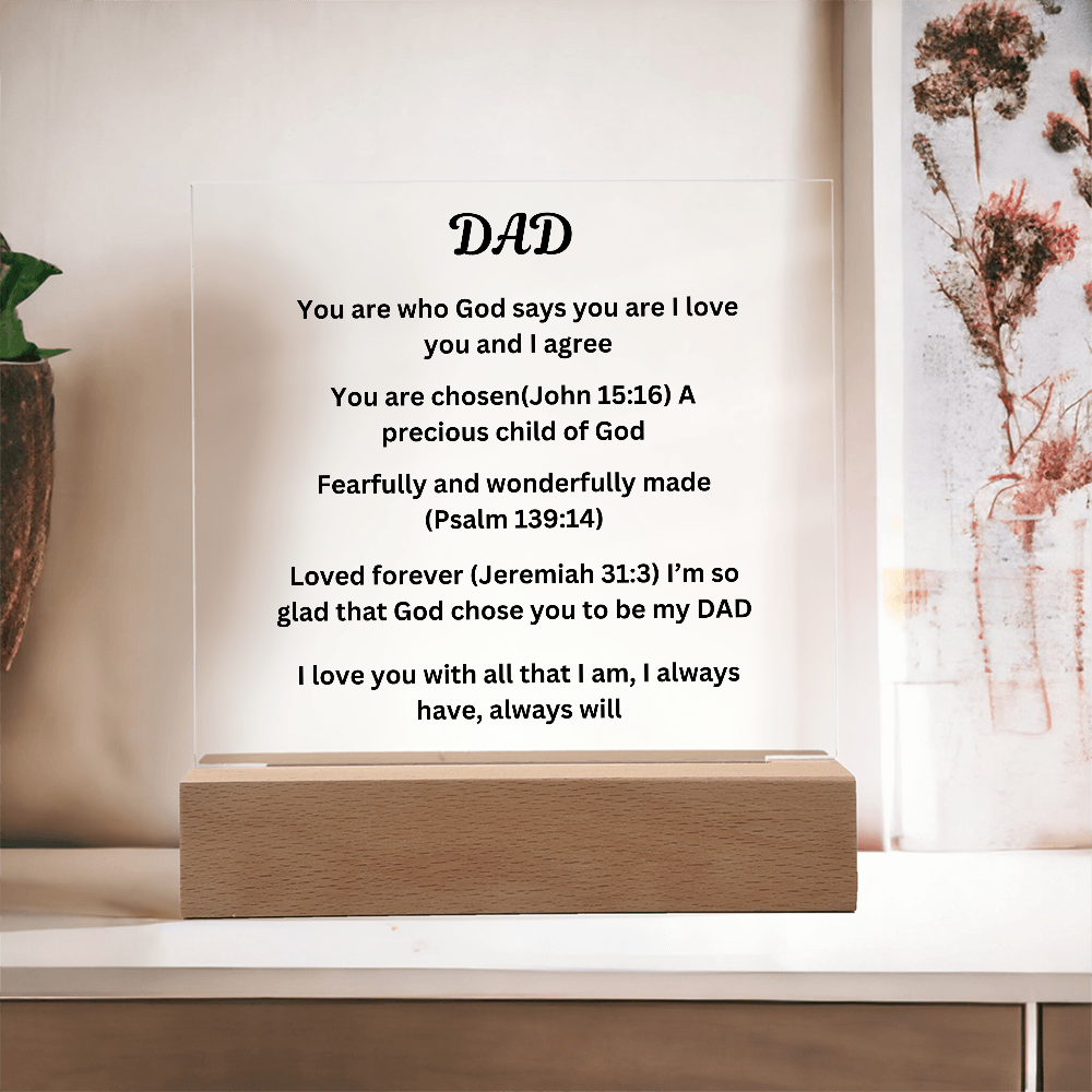 Dad Printed Acrylic Square Plaque