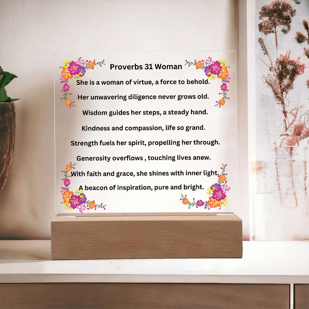 Proverbs 31 Woman Acrylic Square Plaque