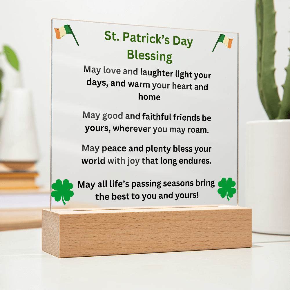 St. Patrick's Day Blessing Printed Acrylic Square Plaque