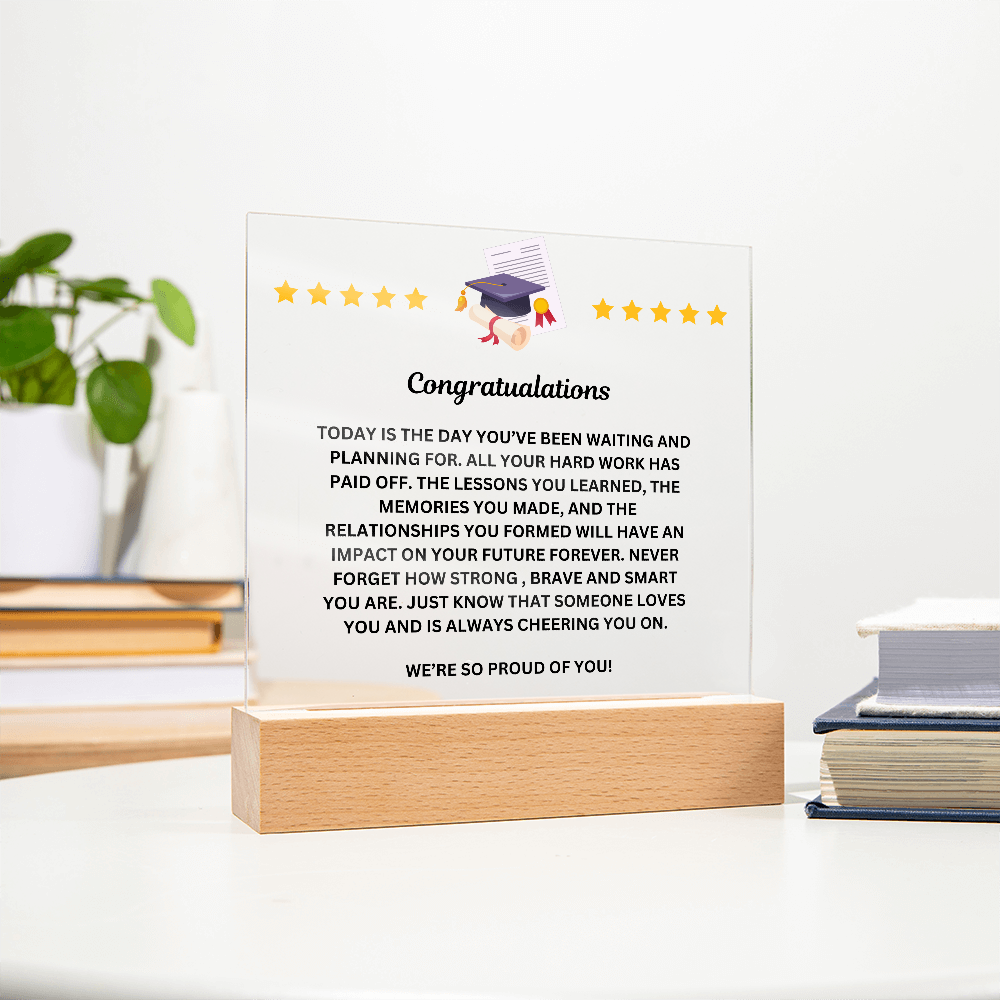 Graduation Congratulaions Printed Acrylic Sqauare Plaque
