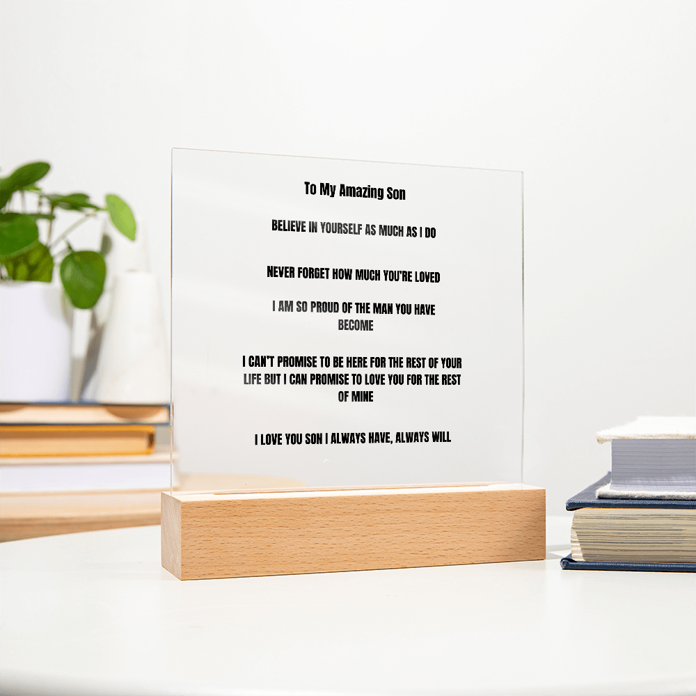 To My Amazing Son Acrylic Square Plaque