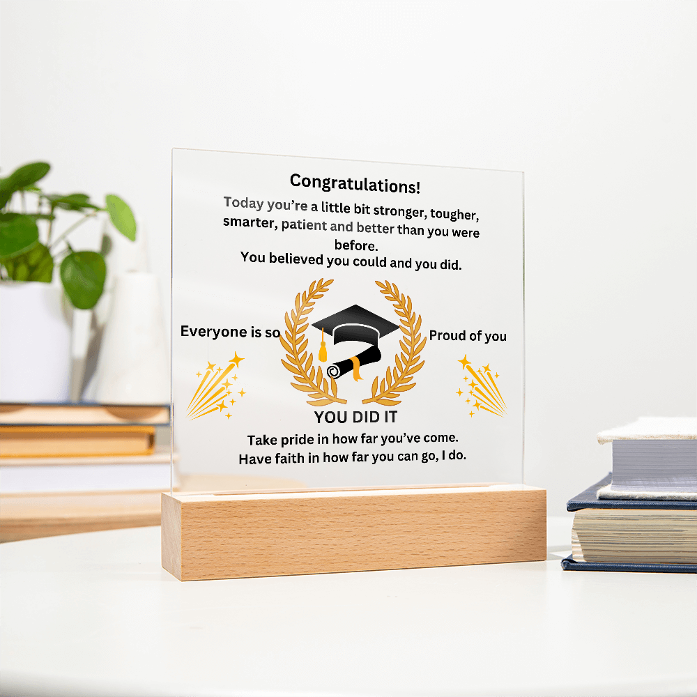 Congratualtions! Graduation Printed Acrylic Square Plaque