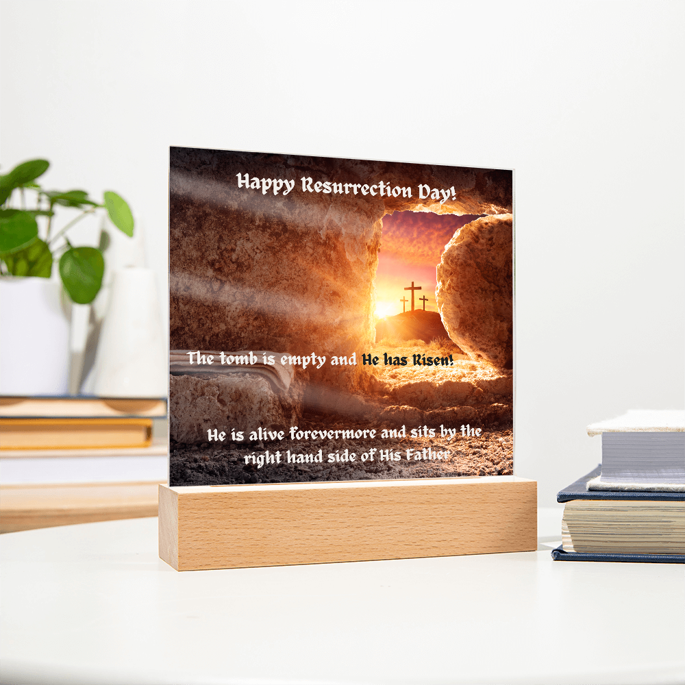 Happy Resurrection Day! Printed Square Acrylic Plaque