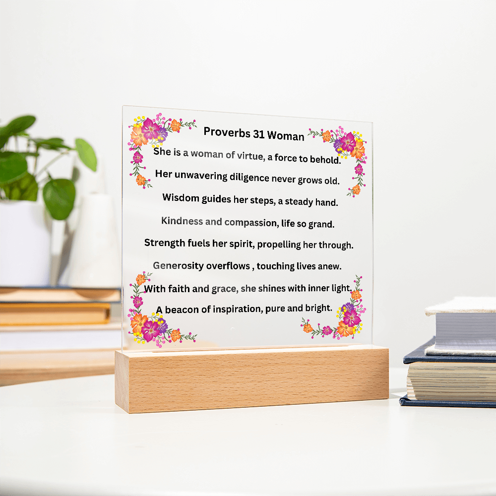 Proverbs 31 Woman Acrylic Square Plaque