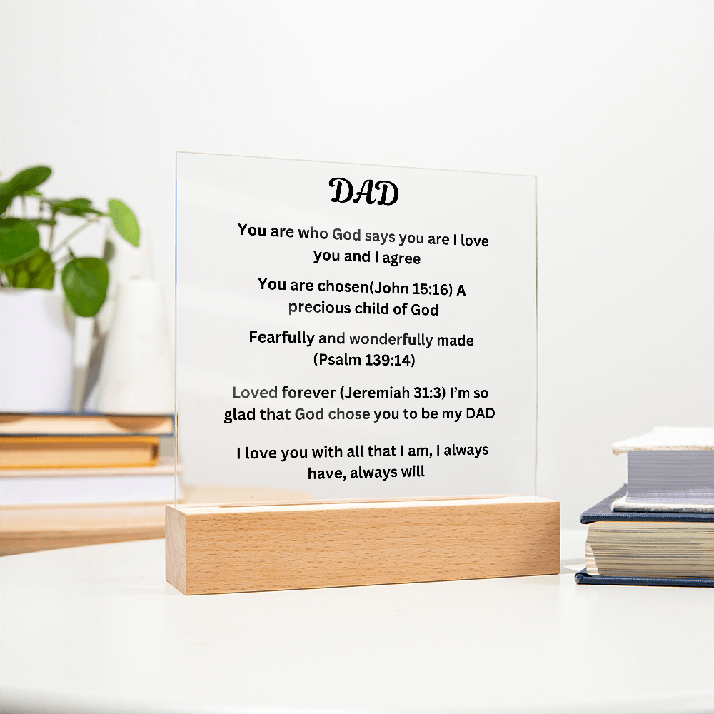 Dad Printed Acrylic Square Plaque